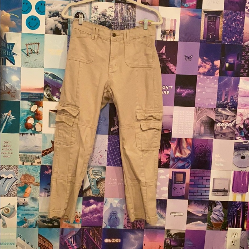 Lioness Beige Cargo Jeans